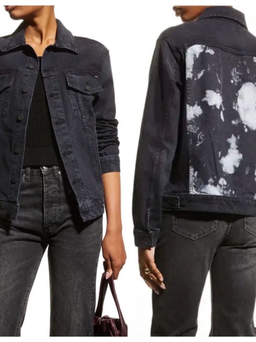 Mother Black Denim Jean Jacket The Drifter Lies Lies Lies XS